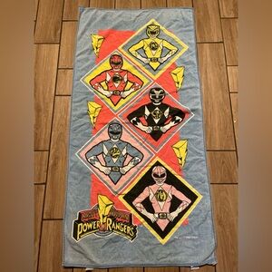 Vintage 1993 Mighty Morphin Power Rangers Beach Towel swim unique rare